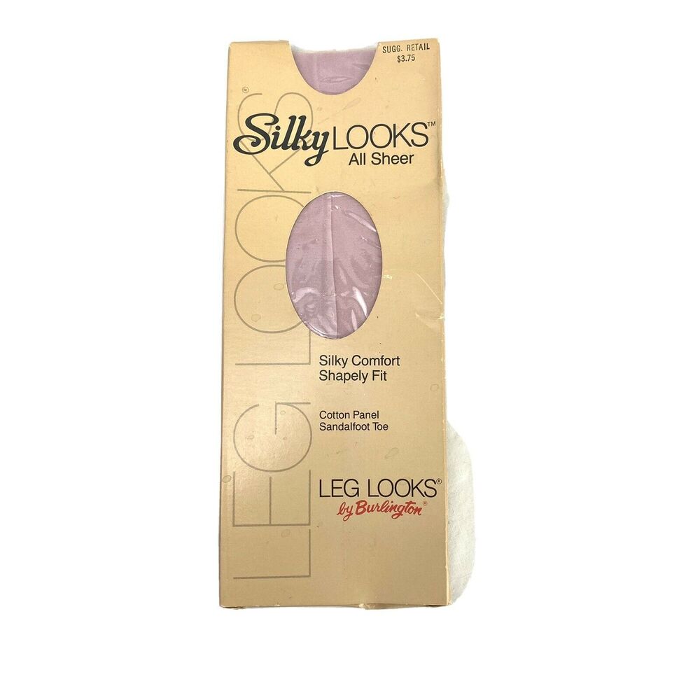 Vintage 1985 Leg Looks Burlington All Sheer Silky Comfort Pantyhose Cream Rose